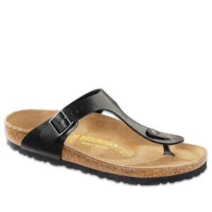 Birkenstock Gizeh Thong Sandals Black Size 38 Women’s 7-7.5 Comfort Cork Footbed